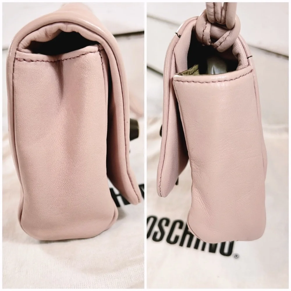 Moschino Couture Lambskin Leather Bow Clutch